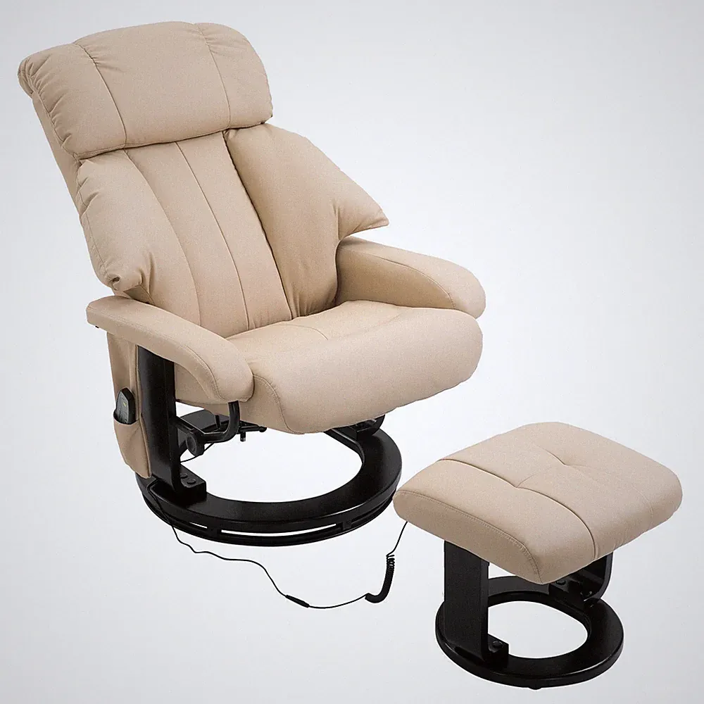 10-Point Massage Power Lift Recliner Faux Leather Chair Sofa Ottoman Footrest