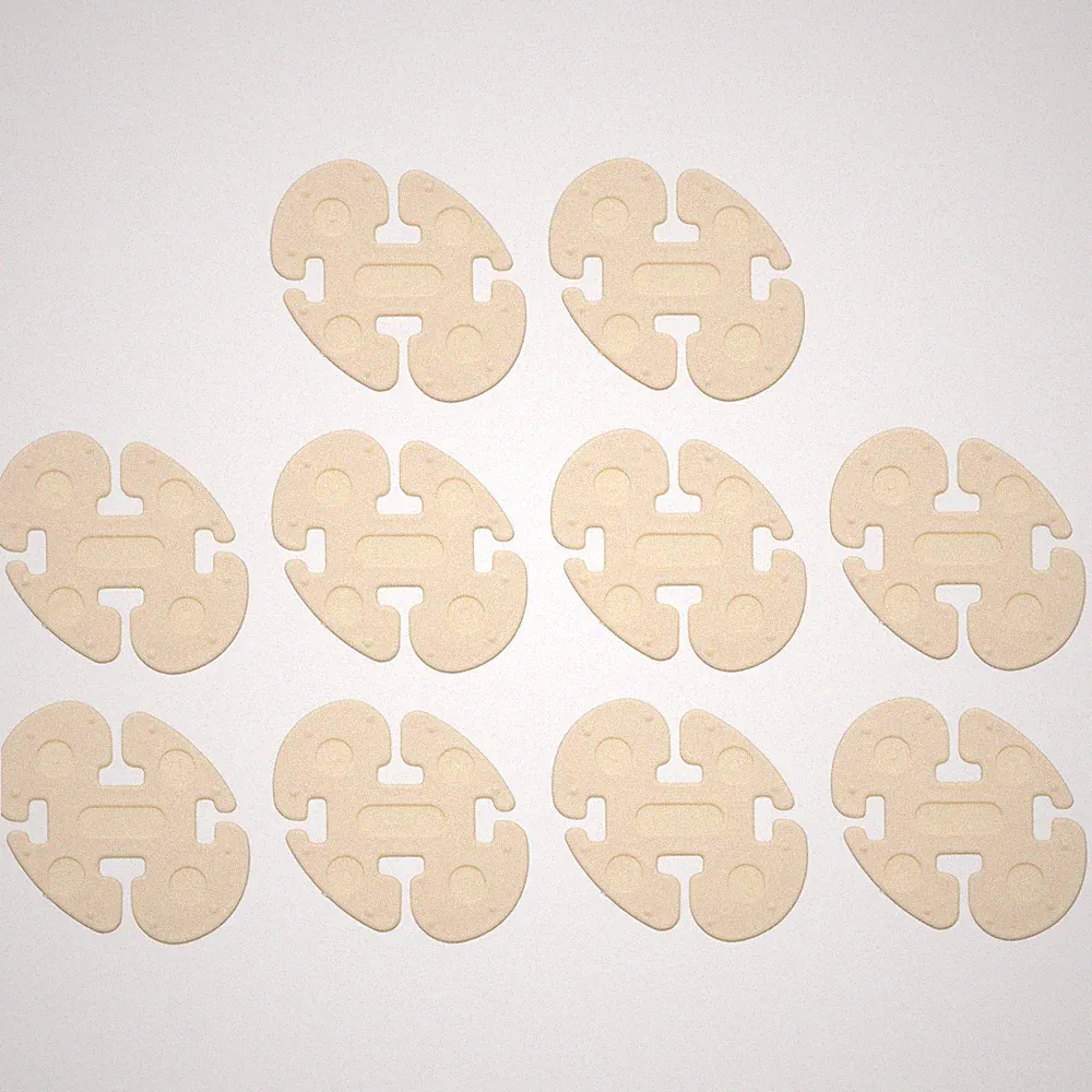 10Pcs Recliner Cover Non-Slip Buckle, 80 x 60mm Cushion Buckle, Oval, Beige