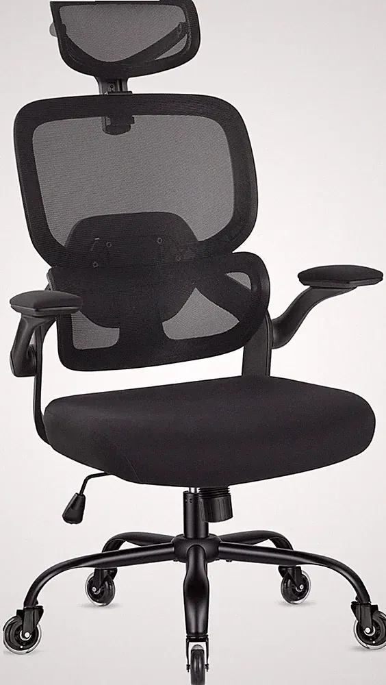 Ergonomic Office Chair with Adjustable Lumbar Support and Flip-Up Armrests