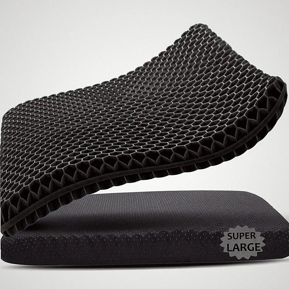 Helishy Gel Seat Cushion, 19x19inch Super Large (19*19*1.65 inch), 2-black