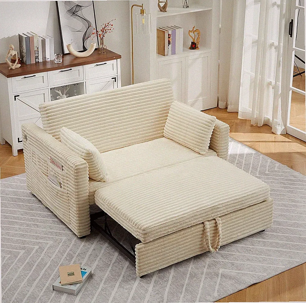 Loveseat Sleeper Sofa Bed with Charging Ports & Adjustable Backrest