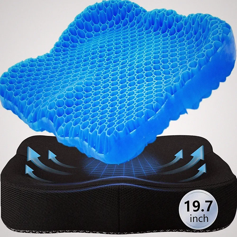 Thicken 19.7in Seat Cushion Gel, Large Cooling Seat Cushion for Long Sitting,...