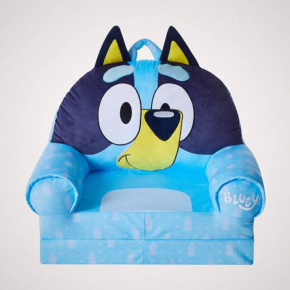 Toddler Bluey 2-In-1 Polyester Flip Out Chair Blue for Kids